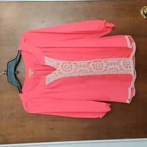 Bright pink blouse
